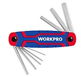 WP222019 Набор ключей  шестигранных складных 8шт (метрических)красный  WORKPRO