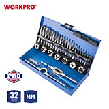 WP309008 Набор метчиков и плашек 32пр  WORKPRO
