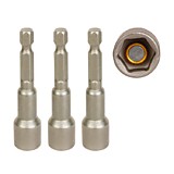 WP408203 Головка магнитная  8х65мм 1/4"  (3шт)  WORKPRO