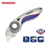 WP211013  Нож с поворотным лезвием, алюминиевый +6 лезвий  WORKPRO