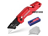 WP211018  Нож складной металлический (быстр замена лезвия) красный  WORKPRO