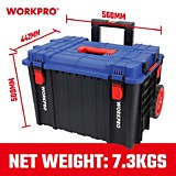 WP283032 Штабелируемый пластиковый ящик на колесиках 560х424х500мм WORKPRO